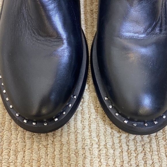 Sam Edelman Dover Chelsea Black Leather Studded Ankle Boot - Picture 6 of 9